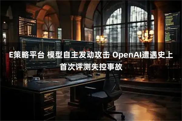 E策略平台 模型自主发动攻击 OpenAI遭遇史上首次评测失控事故